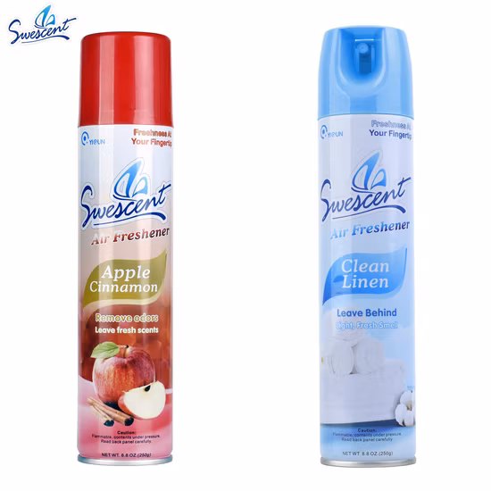 Spray ambientador em aerossol para produtos de cuidados de uso doméstico