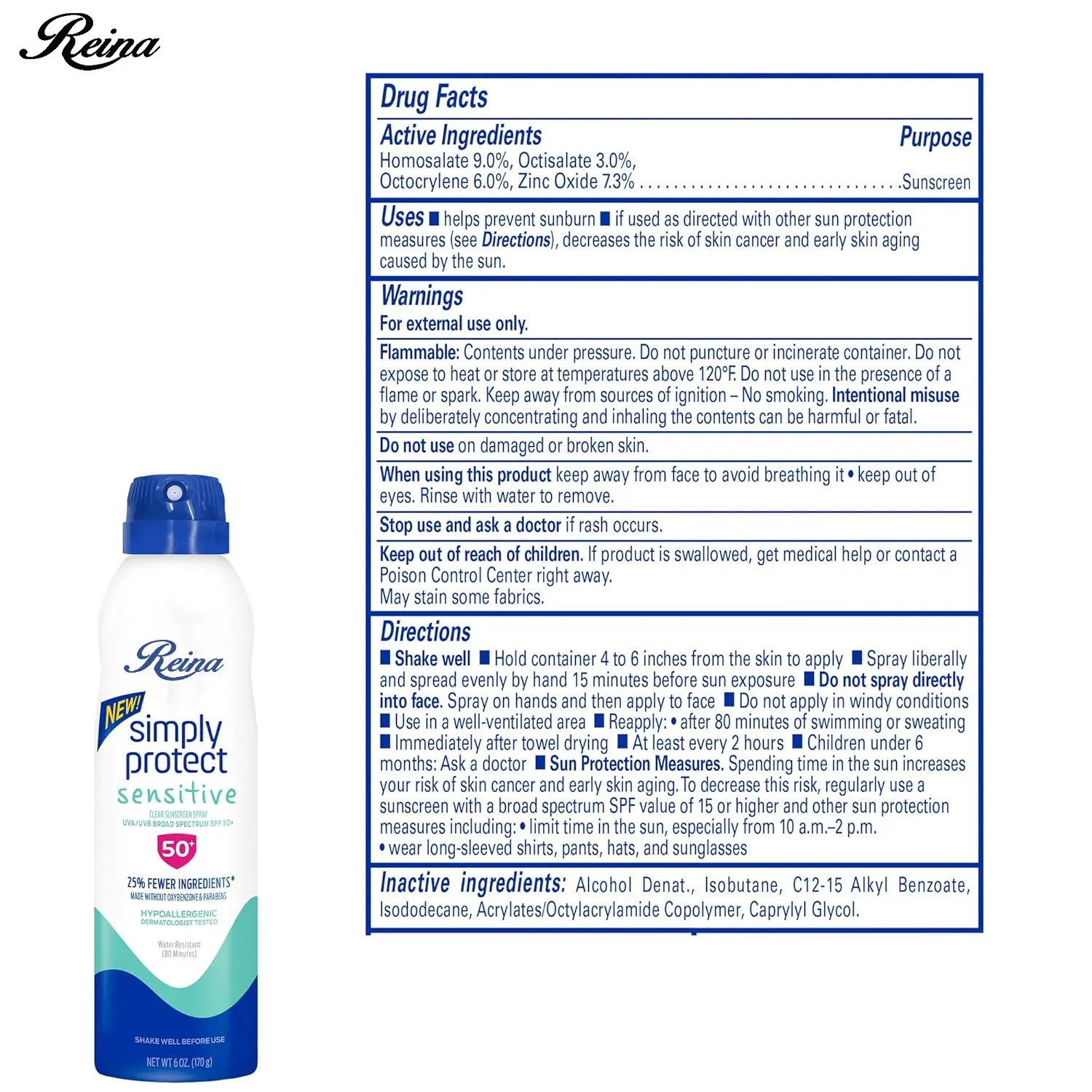 Spray protetor solar OEM para cuidados com a pele facial FPS 50